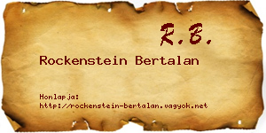 Rockenstein Bertalan névjegykártya