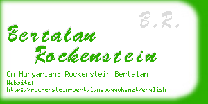 bertalan rockenstein business card